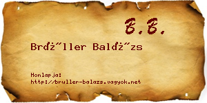 Brüller Balázs névjegykártya
